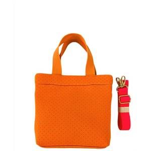 NEW QUILTED KOALA midi town crossbody bag in orange neoprene